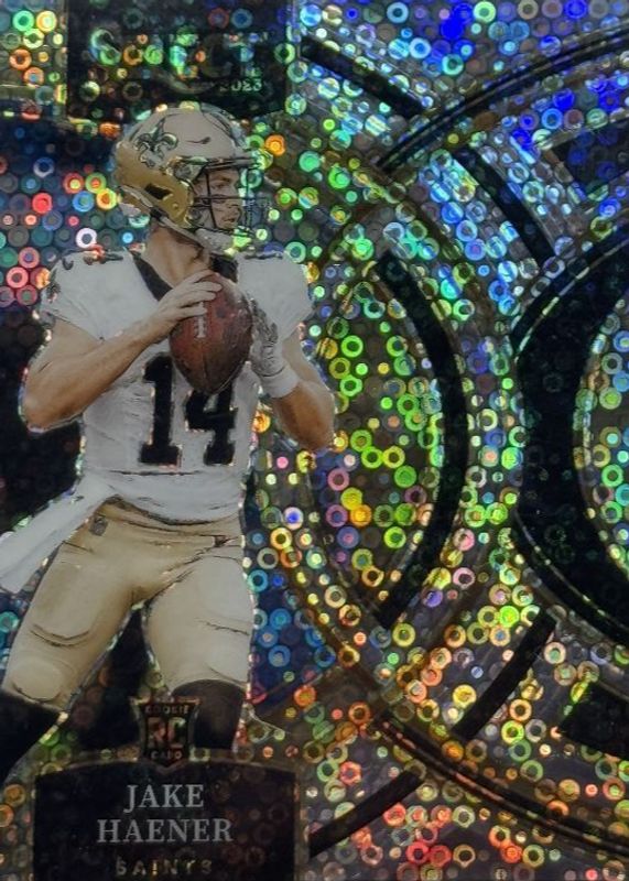 Jake Haener 2023 Select #186 Premier Level Disco Rookie RAW