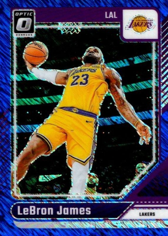 LeBron James 2024 Optic #148 Blue Shimmer /75 RAW