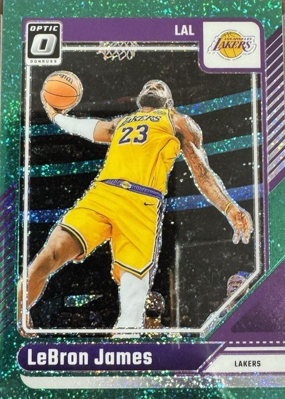 LeBron James 2024 Optic #148 Green Glitter /5 RAW