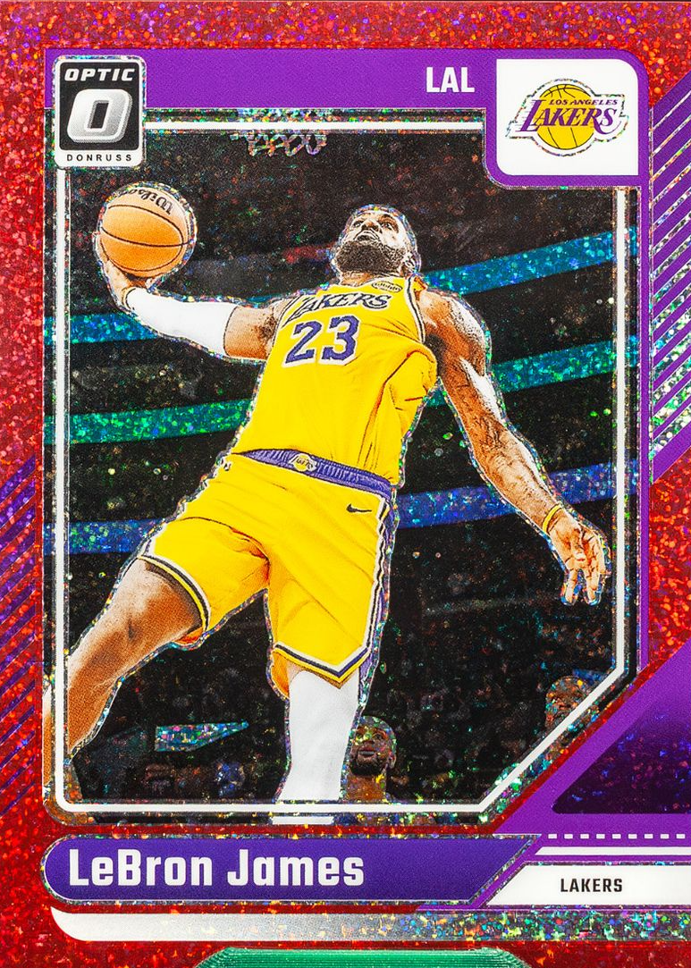 LeBron James 2024 Optic #148 Red Glitter /75 Price Guide