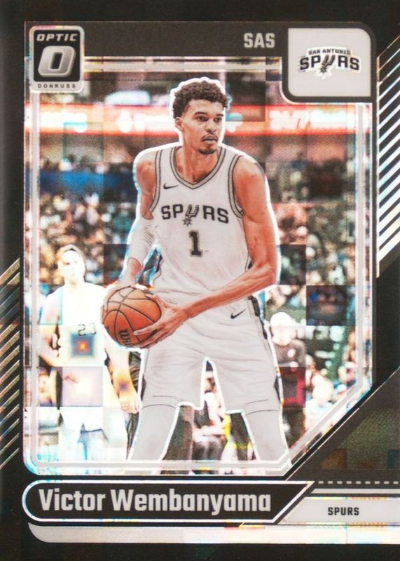 Victor Wembanyama 2024 Optic #45 Black Pandora /15 RAW