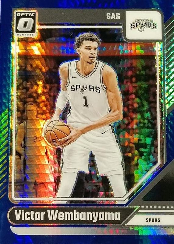 Victor Wembanyama 2024 Optic #45 Hyper Blue /175 RAW