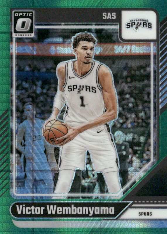 Victor Wembanyama 2024 Optic #45 Hyper Green /249 RAW