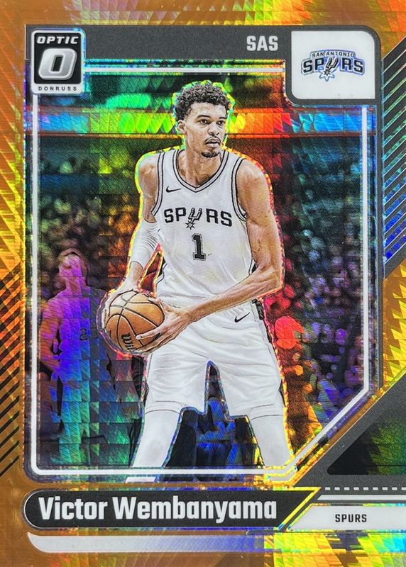 Victor Wembanyama 2024 Optic #45 Hyper Orange /299 RAW
