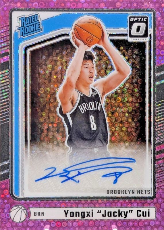 Yongxi "Jacky" Cui 2024 Optic #331 Rated Rookie Signatures - Fast Break Pink /25 RAW