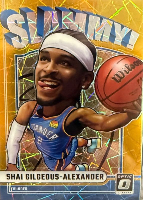 Shai Gilgeous-Alexander 2024 Optic #6 Slammy! - Gold /10 RAW