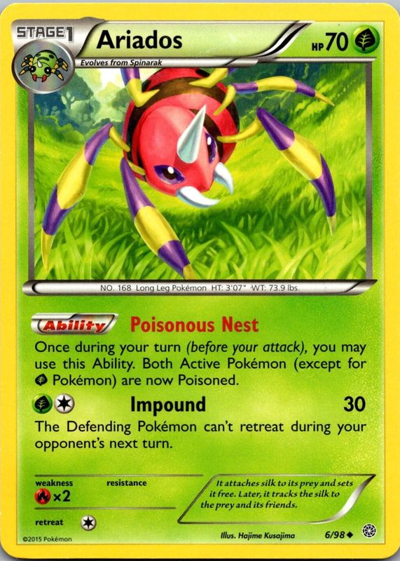 Ariados 2015 XY: Ancient Origins #06/98 Base RAW TCG (LIGHTLY PLAYED)