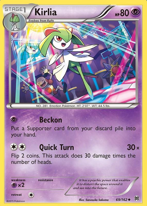 Kirlia 2015 XY: BREAKthrough #069/162 Base RAW TCG (LIGHTLY PLAYED)