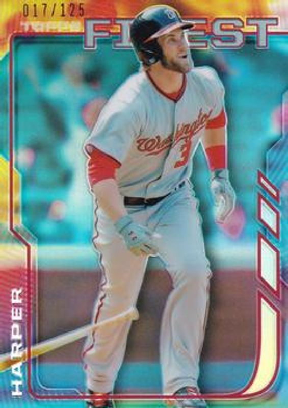 Bryce Harper 2014 Topps Finest #48 Blue Refractor /125 RAW