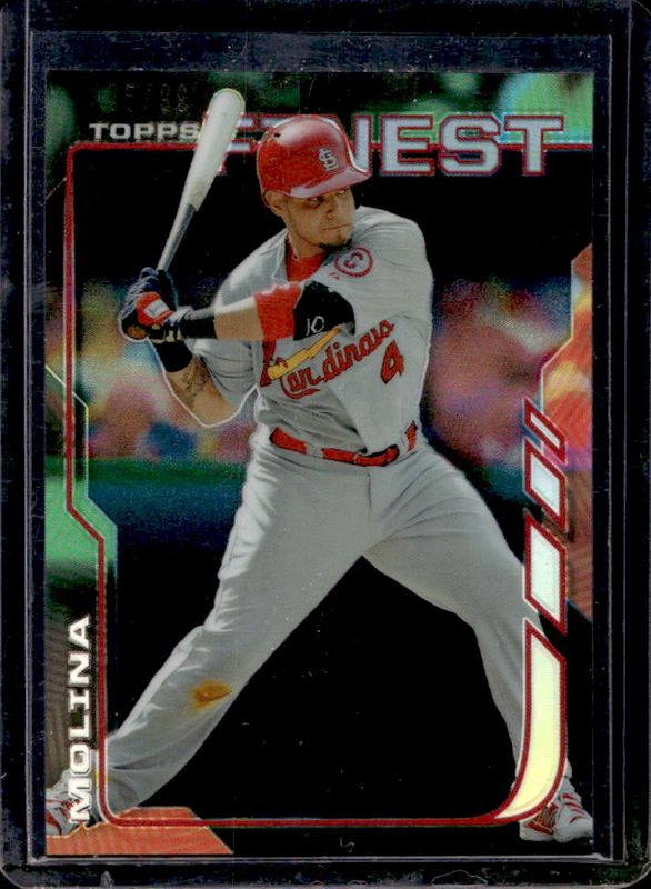 Yadier Molina 2014 Topps Finest #66 Black Refractor /99 RAW