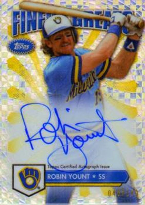 Robin Yount 2014 Topps Finest #FGA-RY Greats Autographs - X Fractors /149 RAW