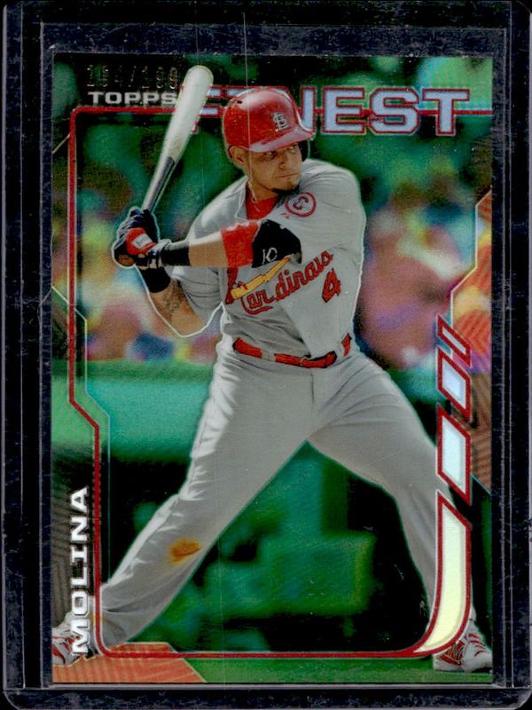 Yadier Molina 2014 Topps Finest #66 Green Refractor /199 RAW