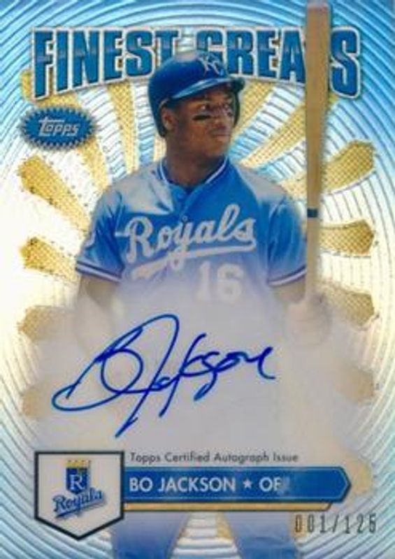 Bo Jackson 2014 Topps Finest #FGA-BJ Greats Autographs - Blue Refractor /125 RAW