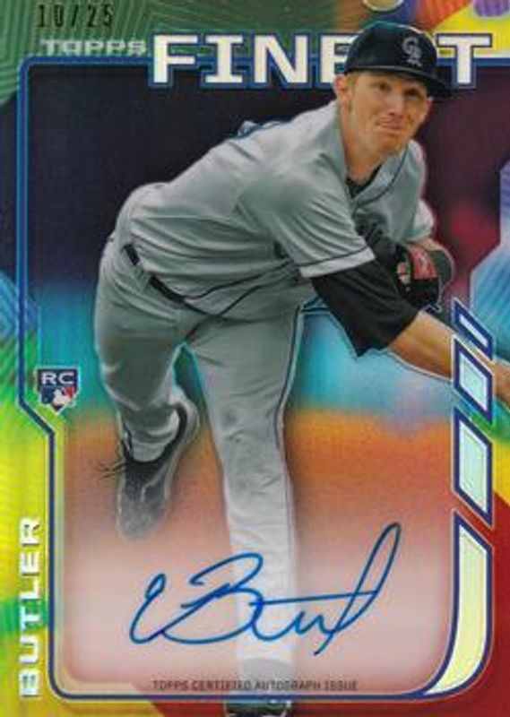 Eddie Butler 2014 Topps Finest #RA-EB Rookie Autographs - Red Refractor /25 RAW