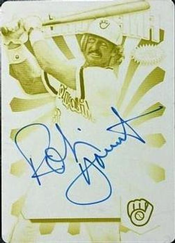 Robin Yount 2014 Topps Finest #FGA-RY Greats Autographs - Printing Plates Yellow /1 RAW