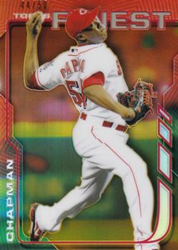 Aroldis Chapman 2014 Topps Finest #71 Gold Refractor /50 RAW