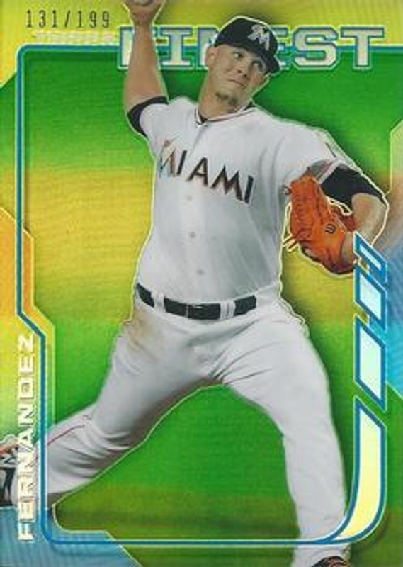 Jose Fernandez (Marlins) 2014 Topps Finest #97 Green Refractor /199 RAW