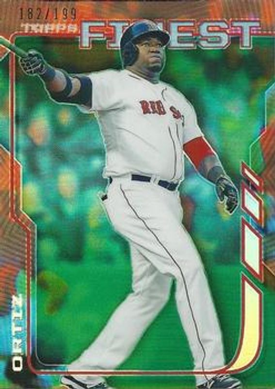 David Ortiz 2014 Topps Finest #55 Green Refractor /199 RAW