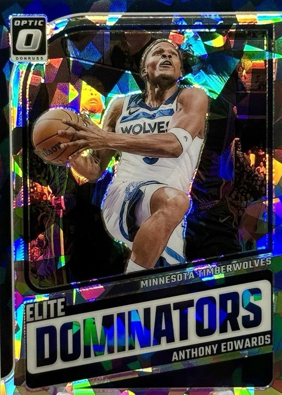 Anthony Edwards 2024 Optic #14 Elite Dominators - Cracked Ice /25 RAW