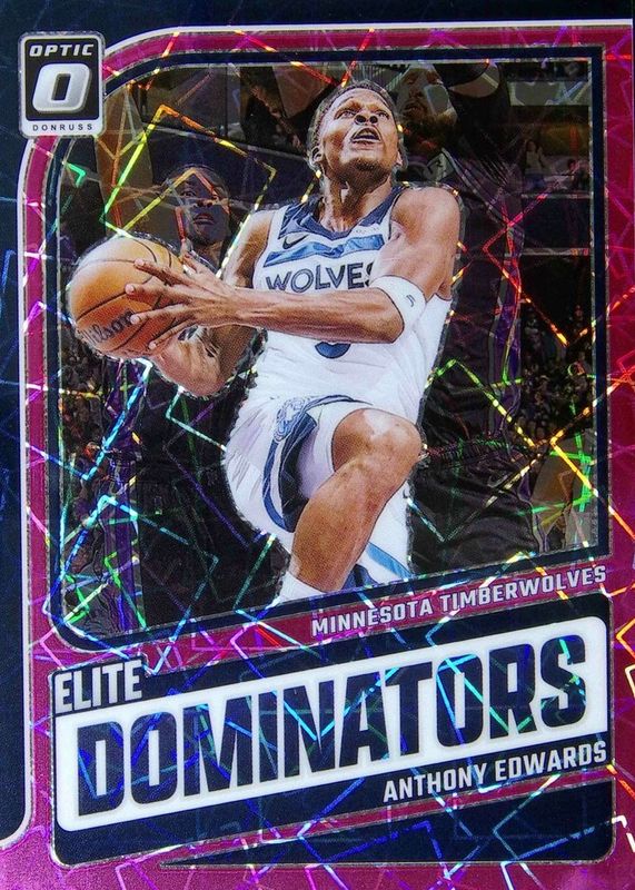 Anthony Edwards 2024 Optic #14 Elite Dominators - Pink Velocity /79 RAW