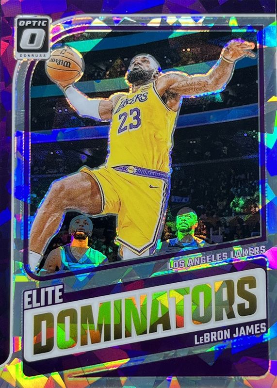 LeBron James 2024 Optic #2 Elite Dominators - Cracked Ice /25 RAW