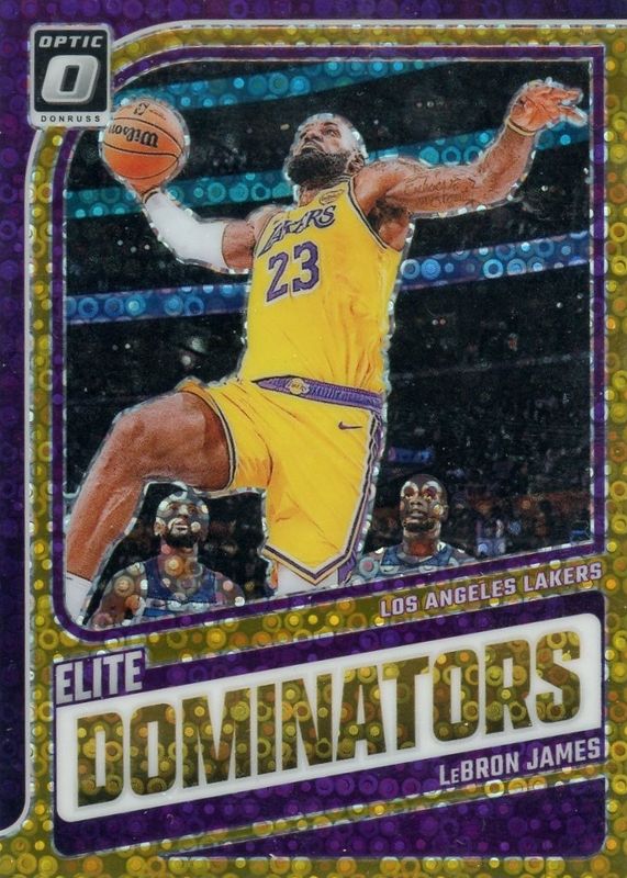 LeBron James 2024 Optic #2 Elite Dominators - Fast Break Gold /10 RAW