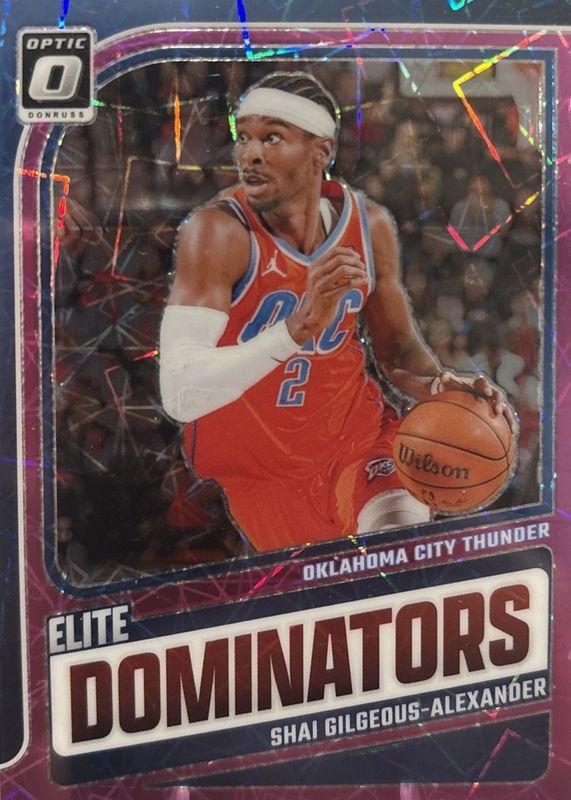 Shai Gilgeous-Alexander 2024 Optic #19 Elite Dominators - Pink Velocity /79 RAW