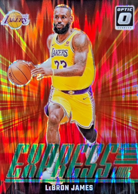 LeBron James 2024 Optic #2 Express Lane - Green Shock /149 RAW