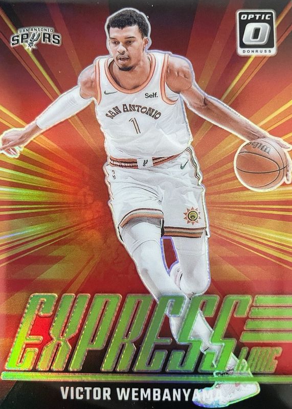 Victor Wembanyama 2024 Optic #19 Express Lane - Lime Green /199 RAW
