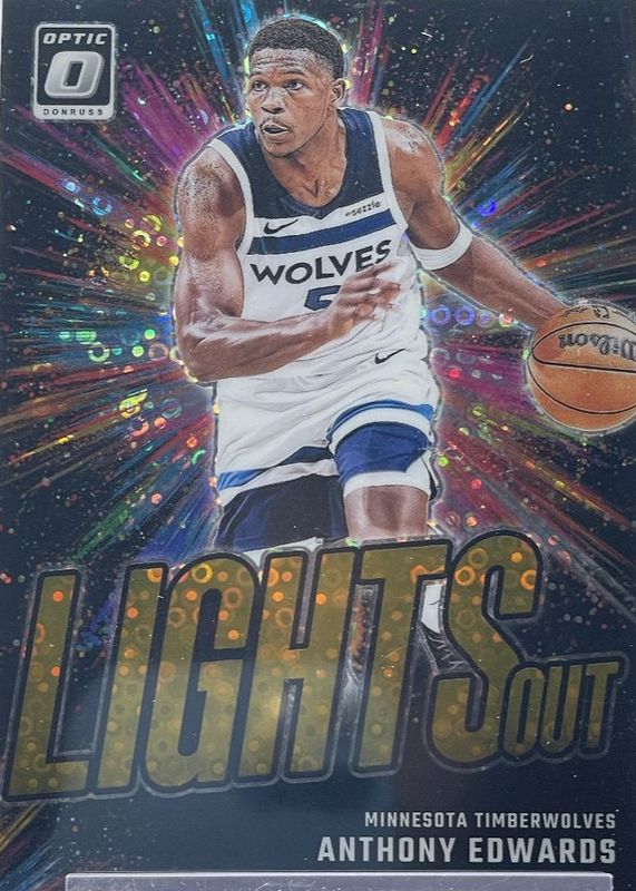 Anthony Edwards 2024 Optic #15 Lights Out - Fast Break Gold /10 RAW