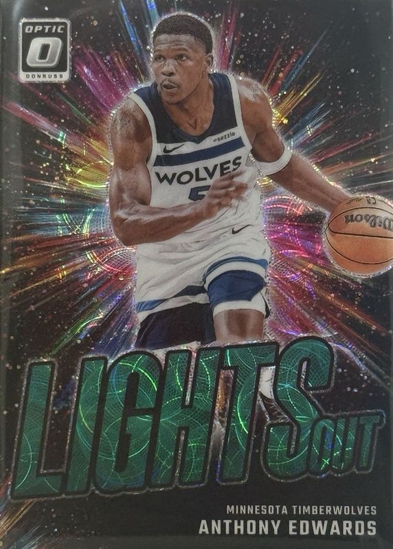Anthony Edwards 2024 Optic #15 Lights Out - International Green /25 RAW