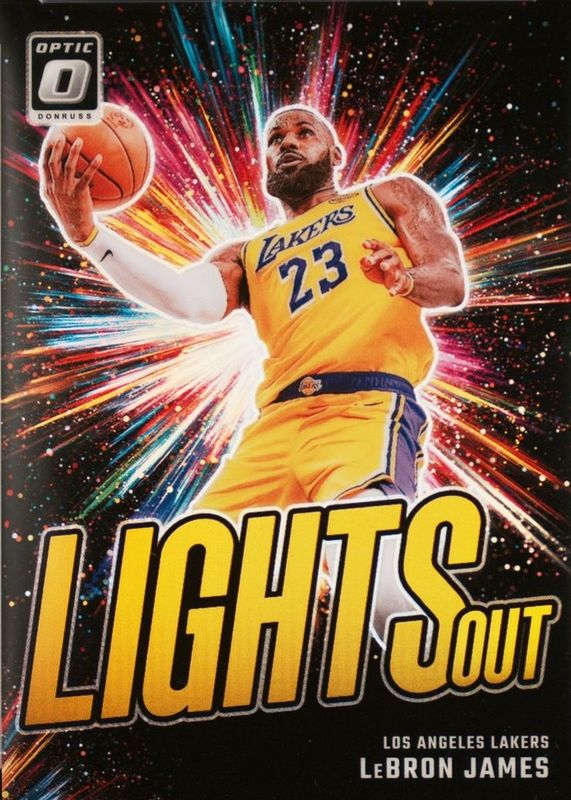 LeBron James 2024 Optic #9 Lights Out - Gold /10 RAW