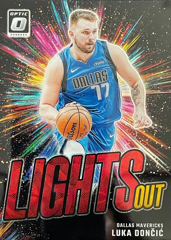 Luka Doncic 2024 Optic #1 Lights Out - International Red & Gold /99 RAW