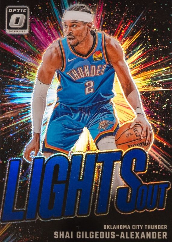 Shai Gilgeous-Alexander 2024 Optic #11 Lights Out - Blue /49 RAW