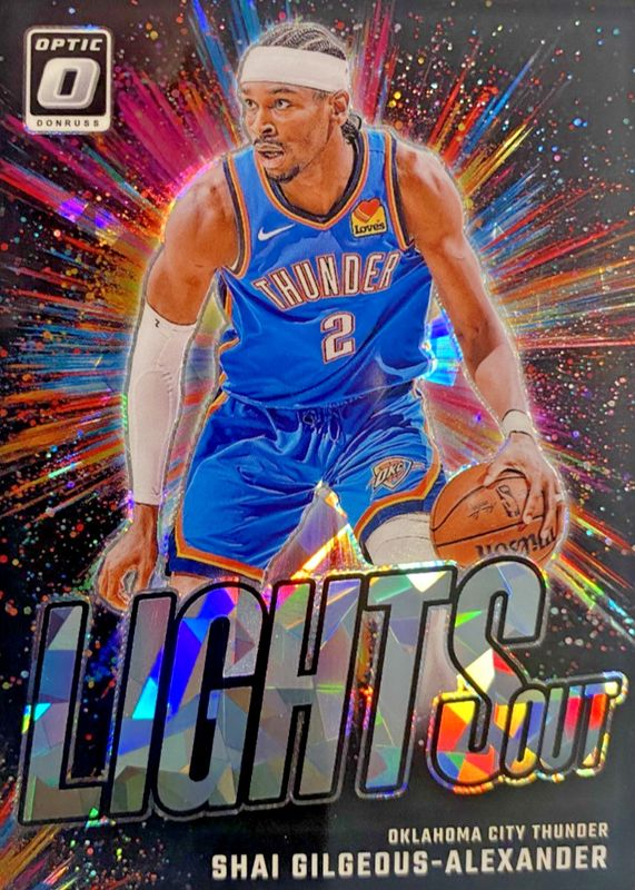 Shai Gilgeous-Alexander 2024 Optic #11 Lights Out - Cracked Ice /25 RAW