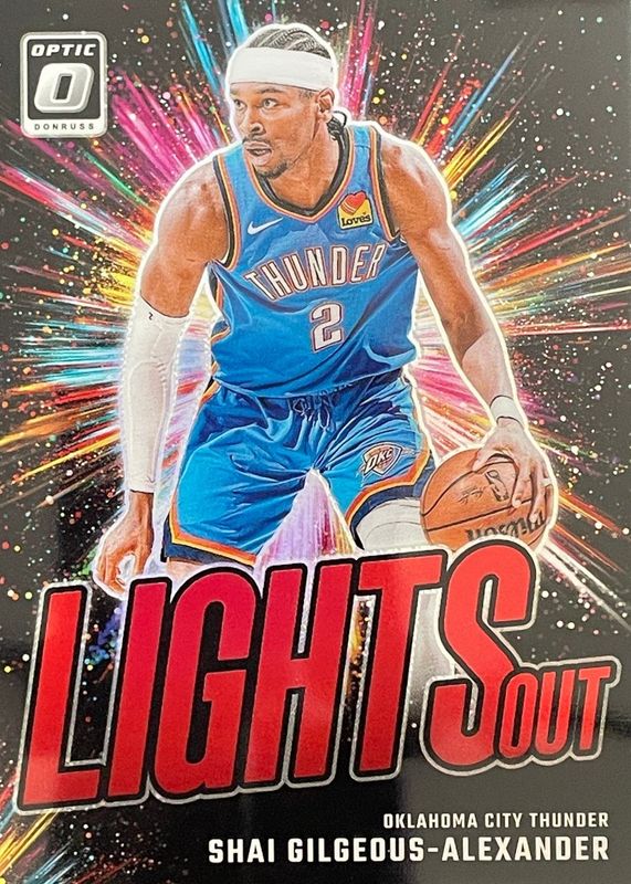 Shai Gilgeous-Alexander 2024 Optic #11 Lights Out - Red /99 RAW