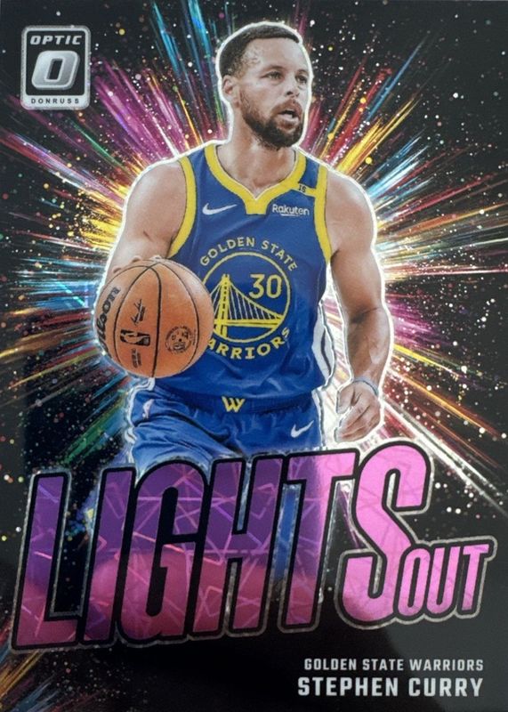 Stephen Curry 2024 Optic #7 Lights Out - Pink Velocity /79 RAW