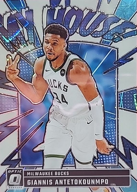Giannis Antetokounmpo 2024 Optic #5 My House - White Velocity /59 RAW
