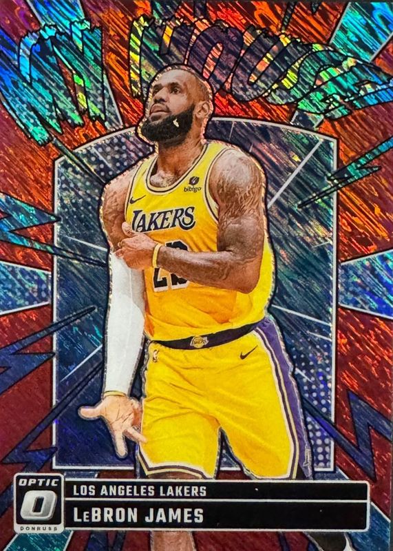 LeBron James 2024 Optic #3 My House - Red Shimmer /75 RAW