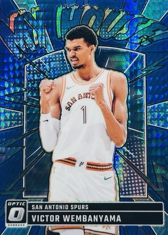 Victor Wembanyama 2024 Optic #19 My House - Hyper Blue /175 RAW