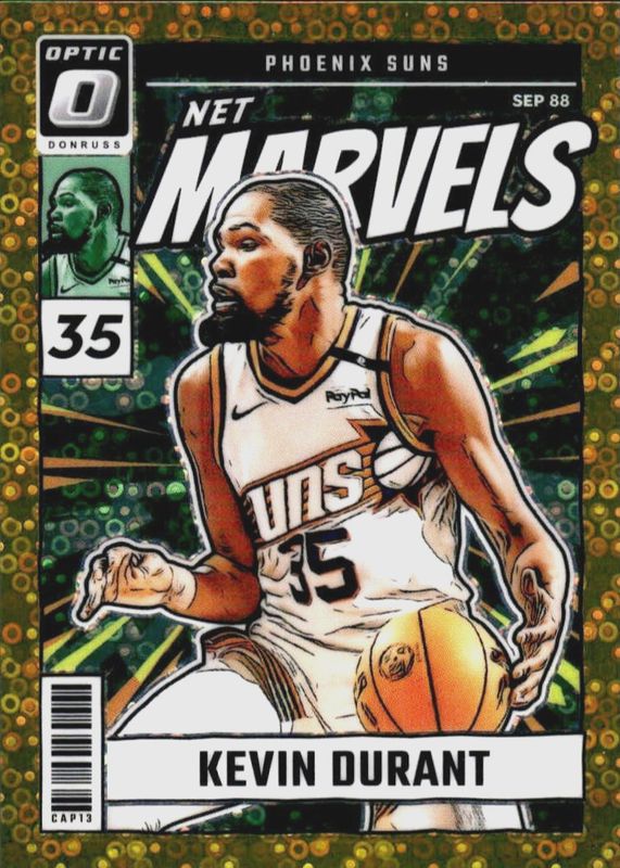 Kevin Durant 2024 Optic #18 Net Marvels - Fast Break Gold /10 RAW