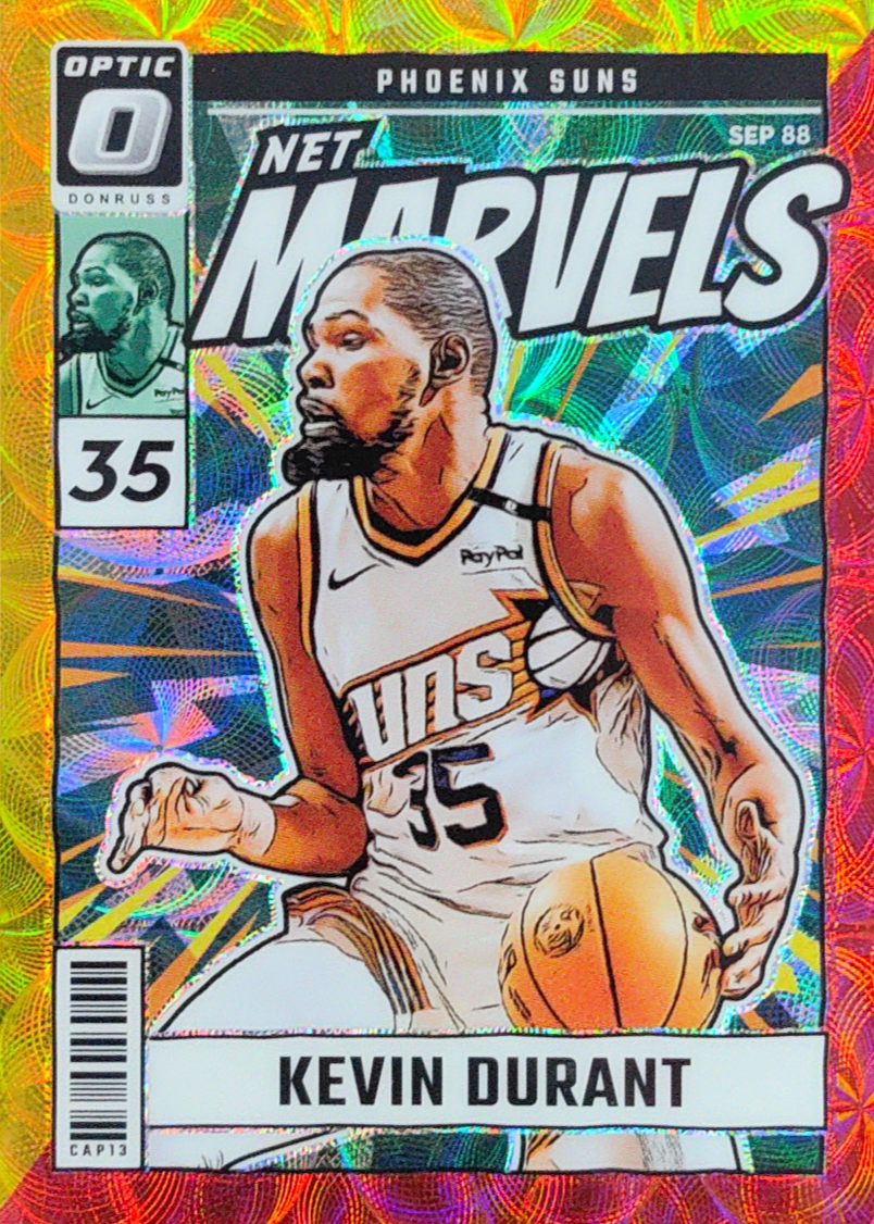 Kevin Durant 2024 Optic #18 Net Marvels - International Red & Gold