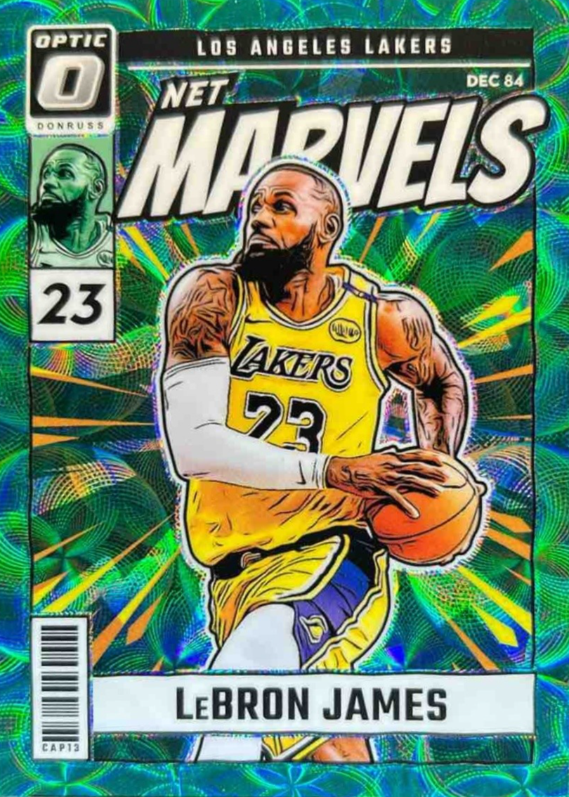 LeBron James 2024 Optic #24 Net Marvels - International Green /25