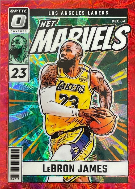 LeBron James 2024 Optic #24 Net Marvels - International Red RAW
