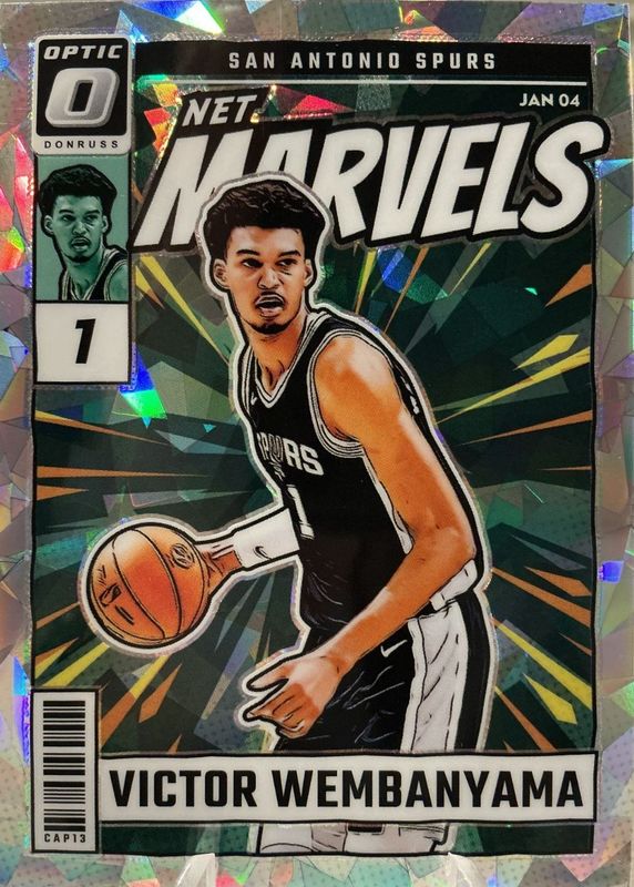 Victor Wembanyama 2024 Optic #2 Net Marvels - Cracked Ice /25 RAW