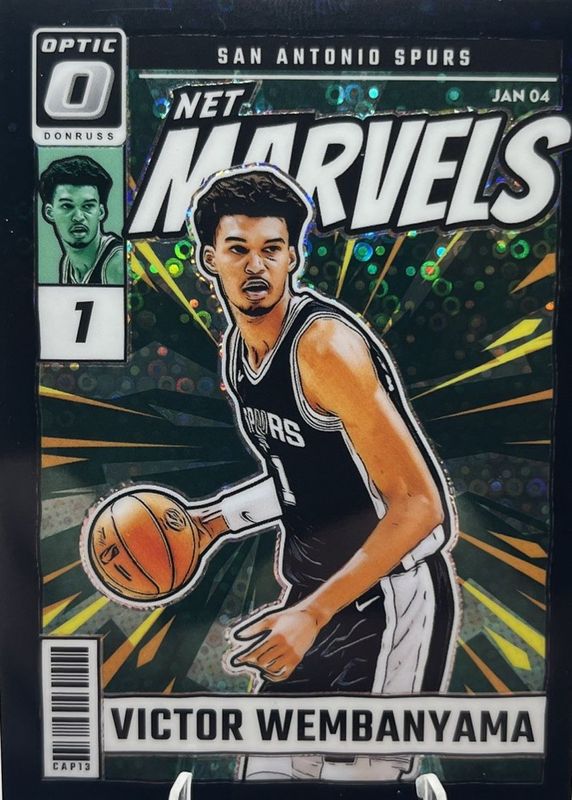 Victor Wembanyama 2024 Optic #2 Net Marvels - Fast Break Black /1 RAW