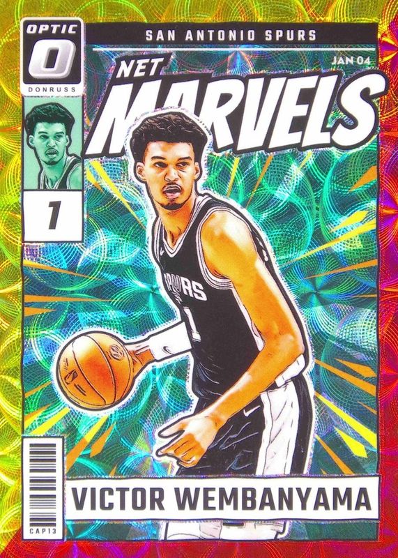 Victor Wembanyama 2024 Optic #2 Net Marvels - International Red & Gold /99 RAW
