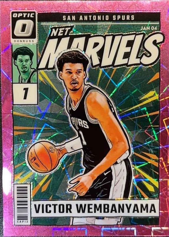 Victor Wembanyama 2024 Optic #2 Net Marvels - Pink Velocity /79 RAW