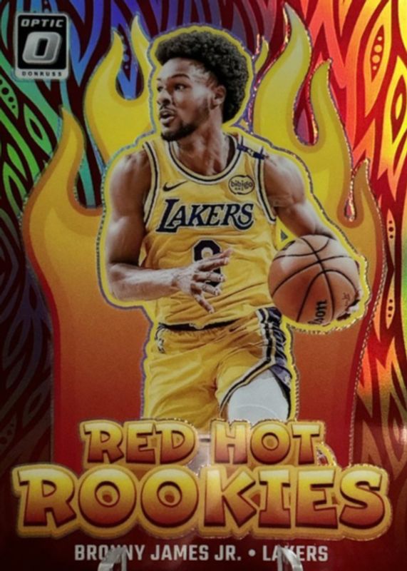 Bronny James Jr. 2024 Optic #8 Red Hot Rookies - Holo RAW