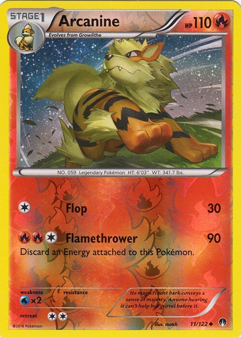 arcanine pokemon card 2016 - - 22/149 Fire Ability Extreme Speed Arcanine Gs Retreat Cost is Colorless less for each Fire Energy attached to Arcanine G Arcanine 6/53 - Wizards Black